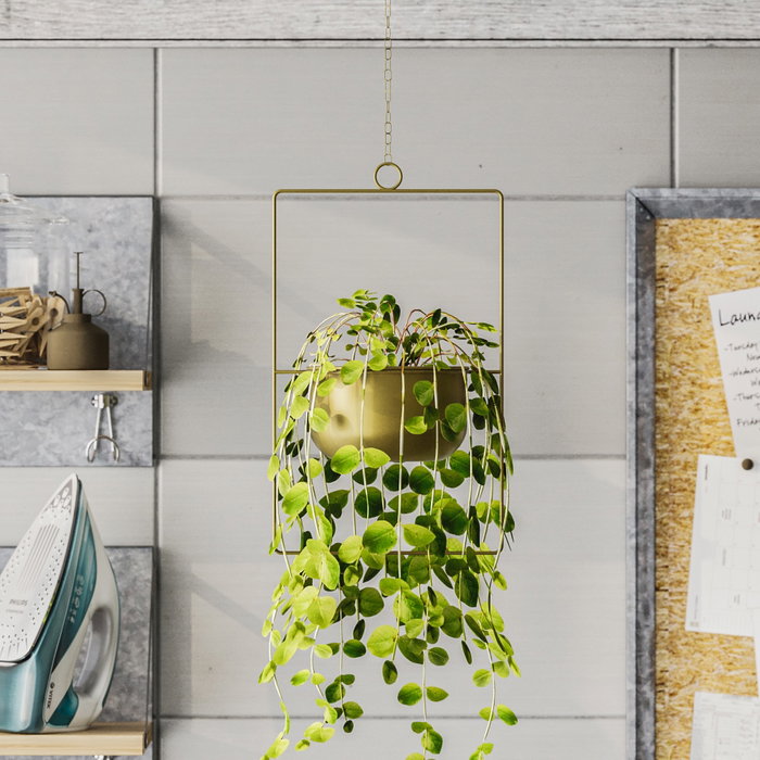 Aberto Design Parapet - Maceta decorativa dorada